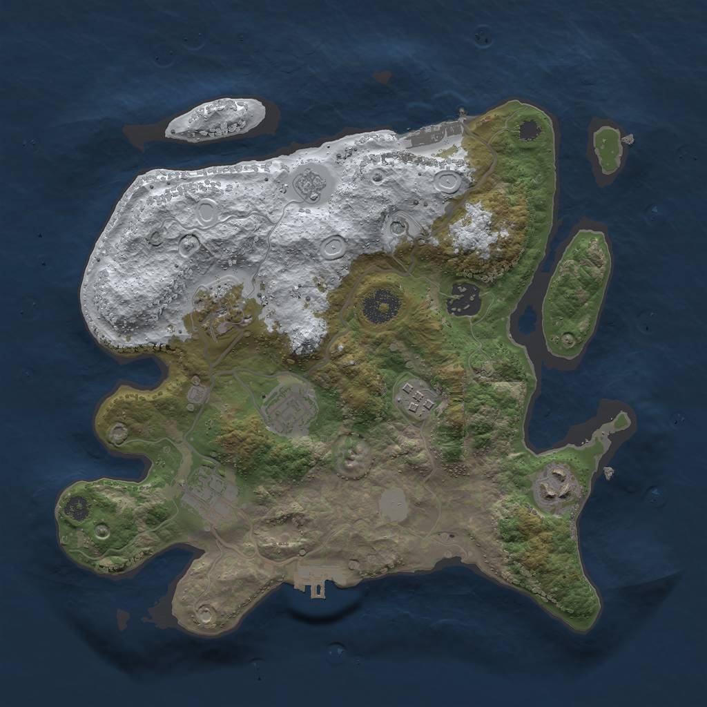 Rust Map: Procedural Map, Size: 3000, Seed: 909039, 15 Monuments