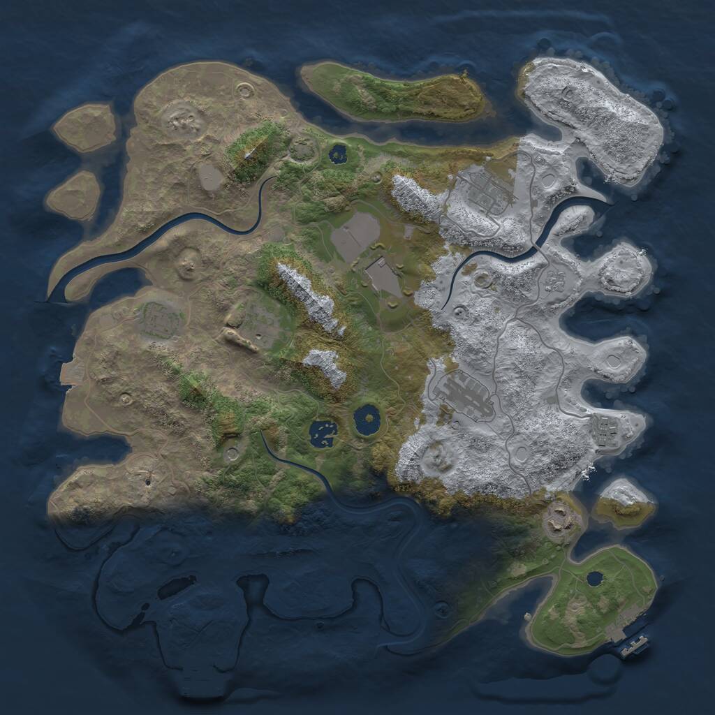 Rust Map: Procedural Map, Size: 3750, Seed: 644147, 14 Monuments