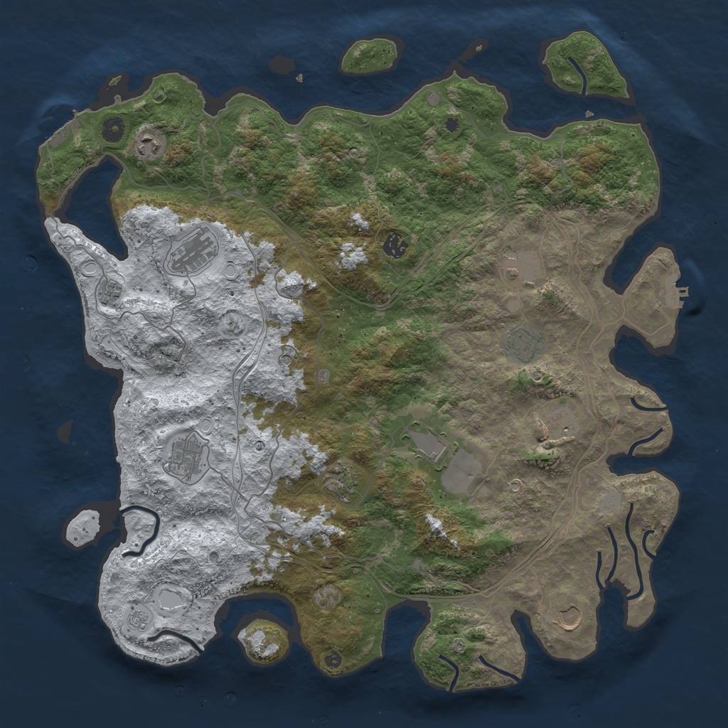 Rust Map: Procedural Map, Size: 4495, Seed: 100, 20 Monuments