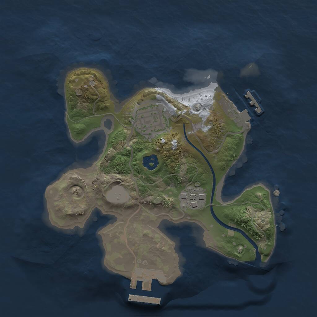 Rust Map: Procedural Map, Size: 2000, Seed: 171228783, 5 Monuments