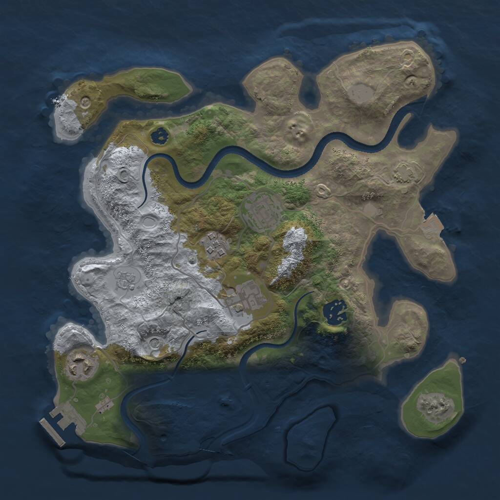 Rust Map: Procedural Map, Size: 3000, Seed: 985167428, 10 Monuments