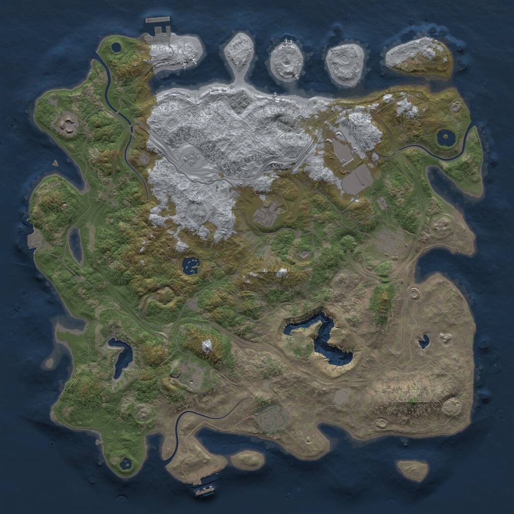 Rust Map: Procedural Map, Size: 4250, Seed: 864888, 14 Monuments