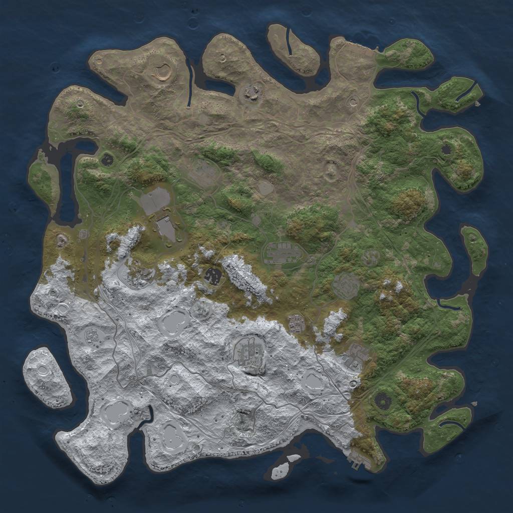 Rust Map: Procedural Map, Size: 4500, Seed: 689777, 20 Monuments