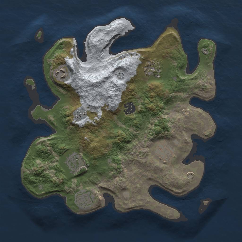 Rust Map: Barren, Size: 3000, Seed: 589577, 10 Monuments