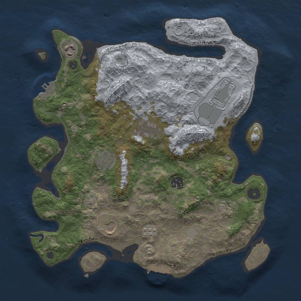 Rust Map: Procedural Map, Size: 3576, Seed: 13825, 17 Monuments