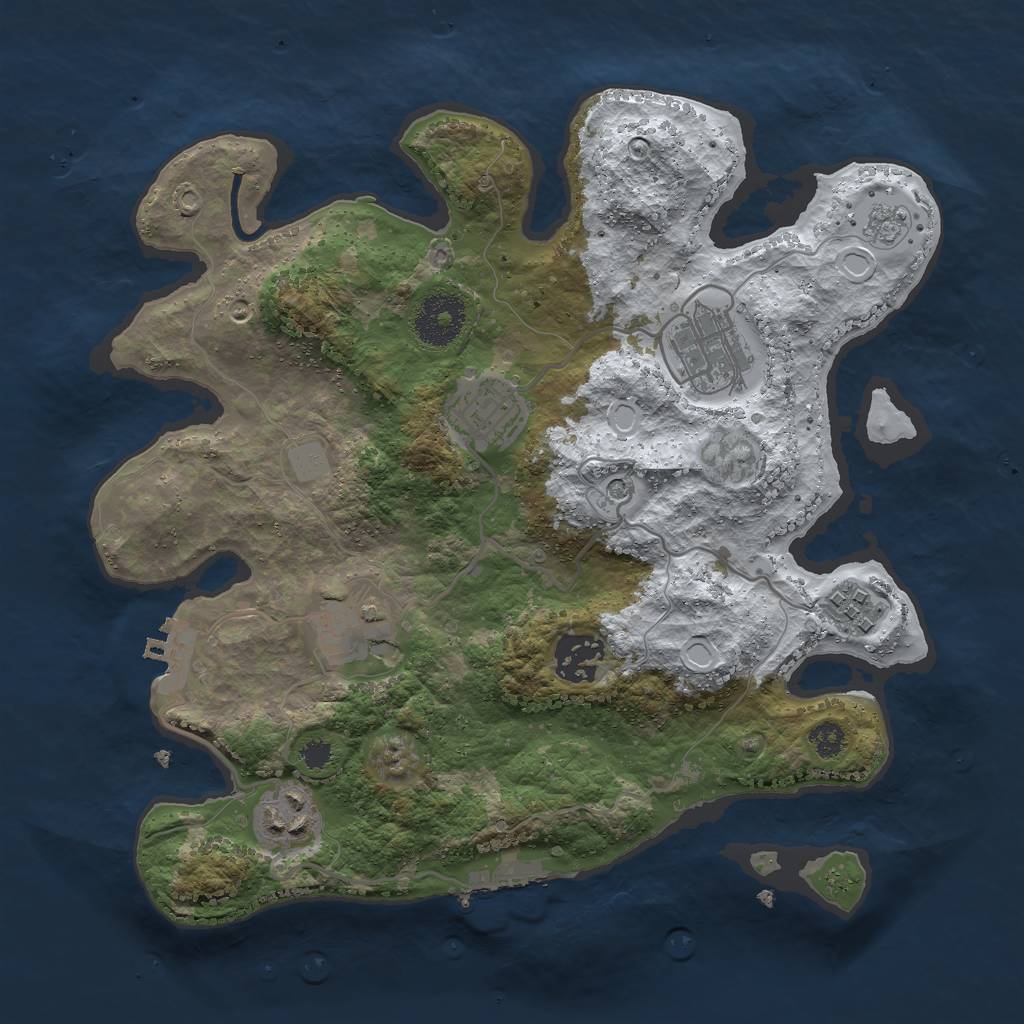 Rust Map: Procedural Map, Size: 3000, Seed: 523032420, 15 Monuments