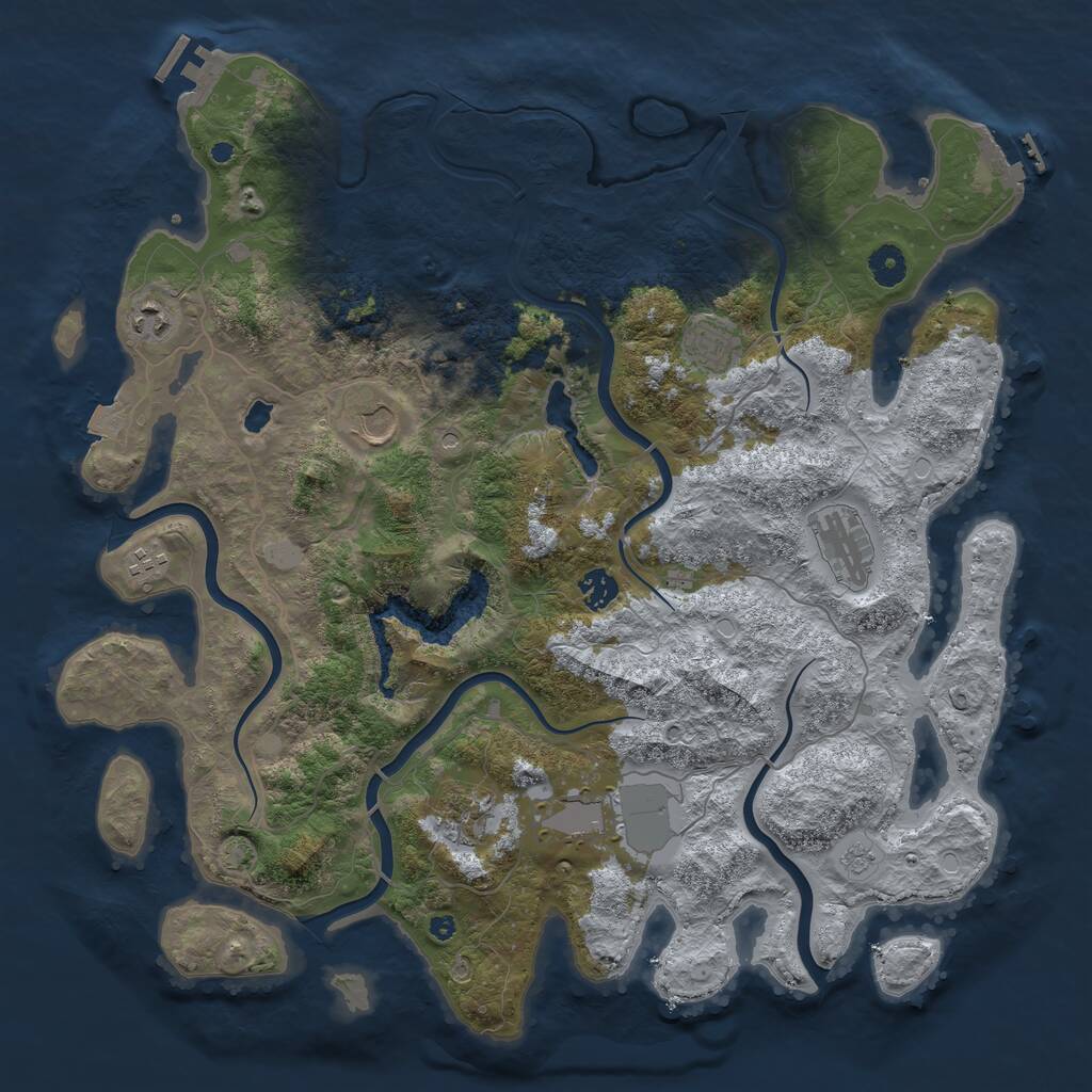 Rust Map: Procedural Map, Size: 4200, Seed: 1791110520, 14 Monuments