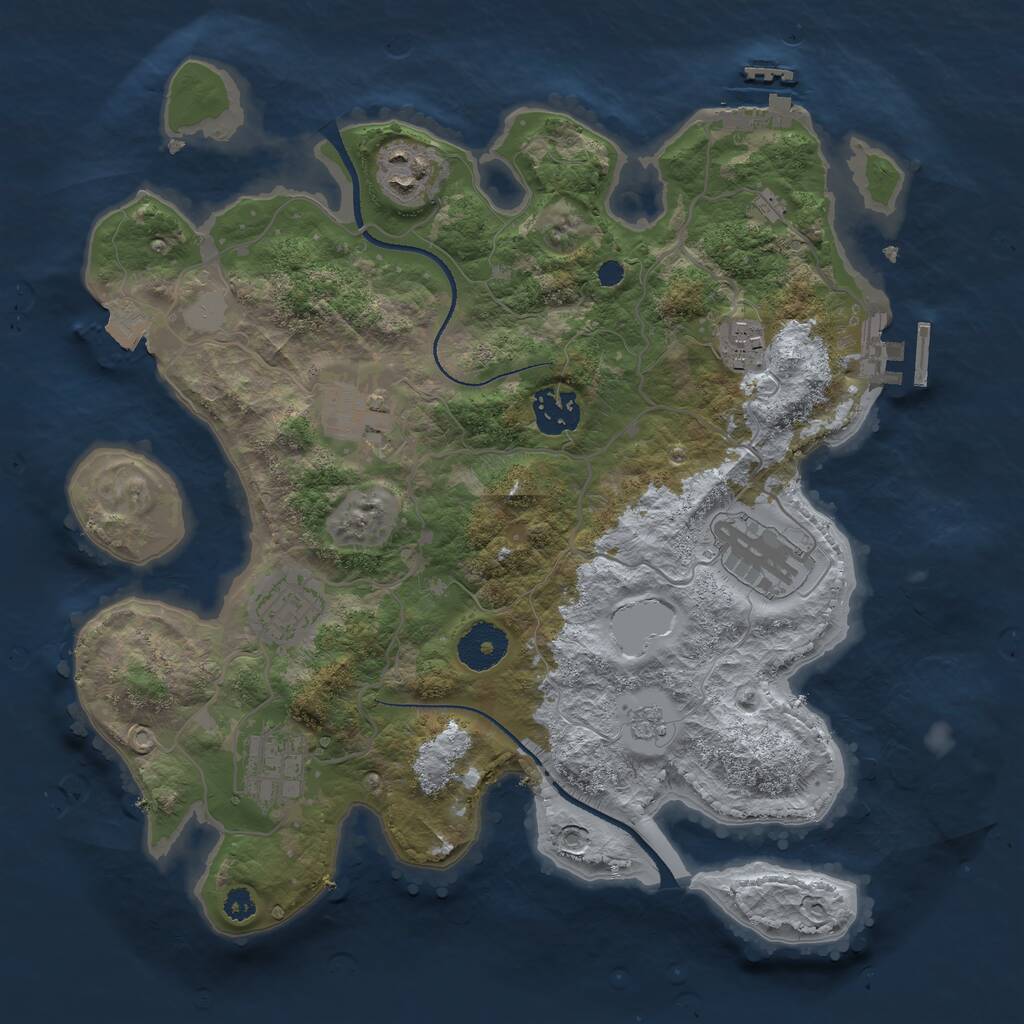 Rust Map: Procedural Map, Size: 3225, Seed: 69420, 11 Monuments