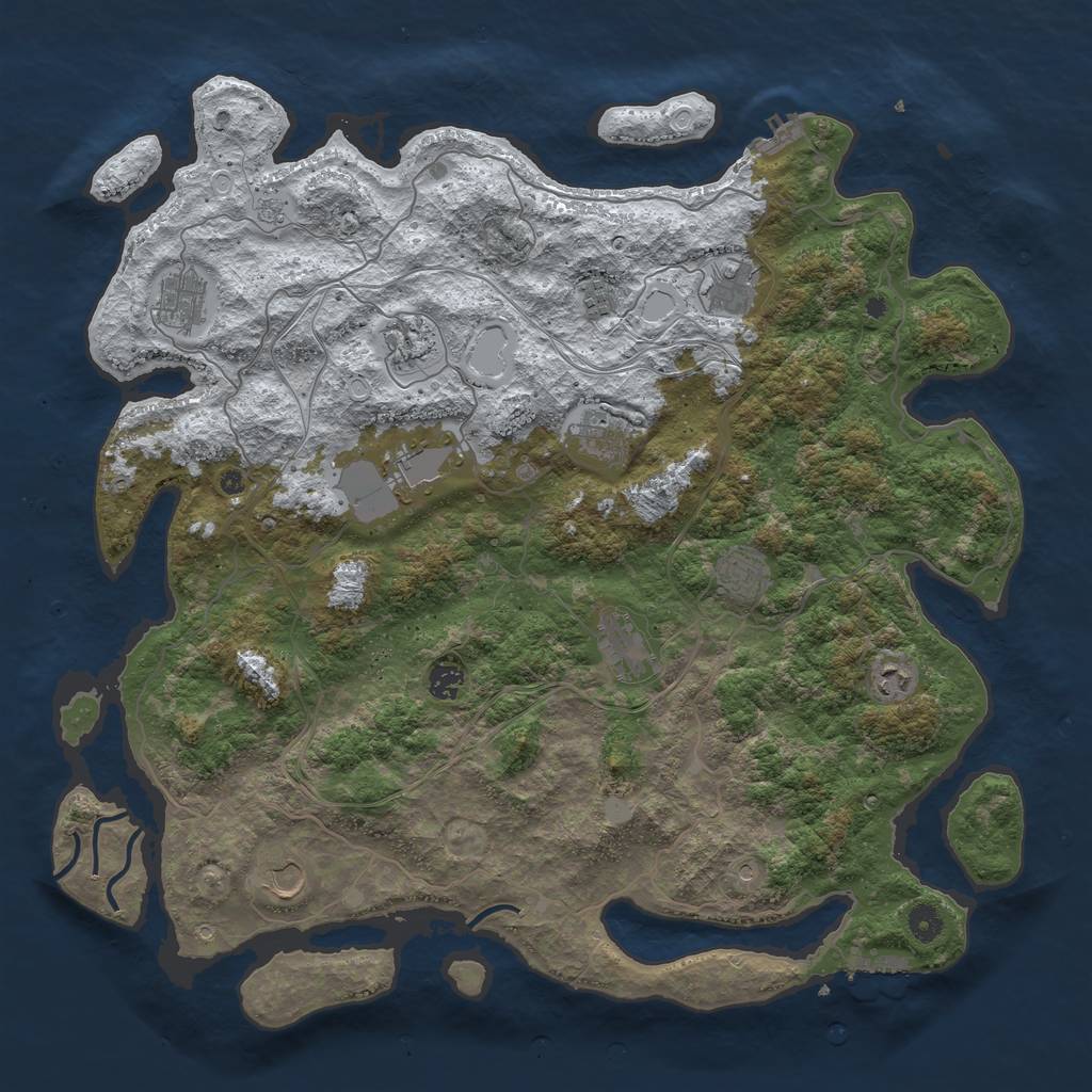 Rust Map: Procedural Map, Size: 4600, Seed: 439876134, 20 Monuments