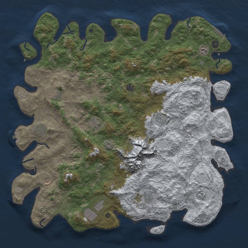 Rust Map: Procedural Map, Size: 5000, Seed: 648262, 20 Monuments