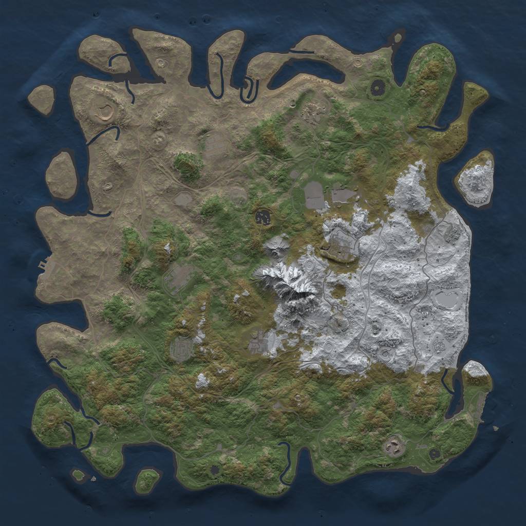 Rust Map: Procedural Map, Size: 5000, Seed: 1552661415, 20 Monuments