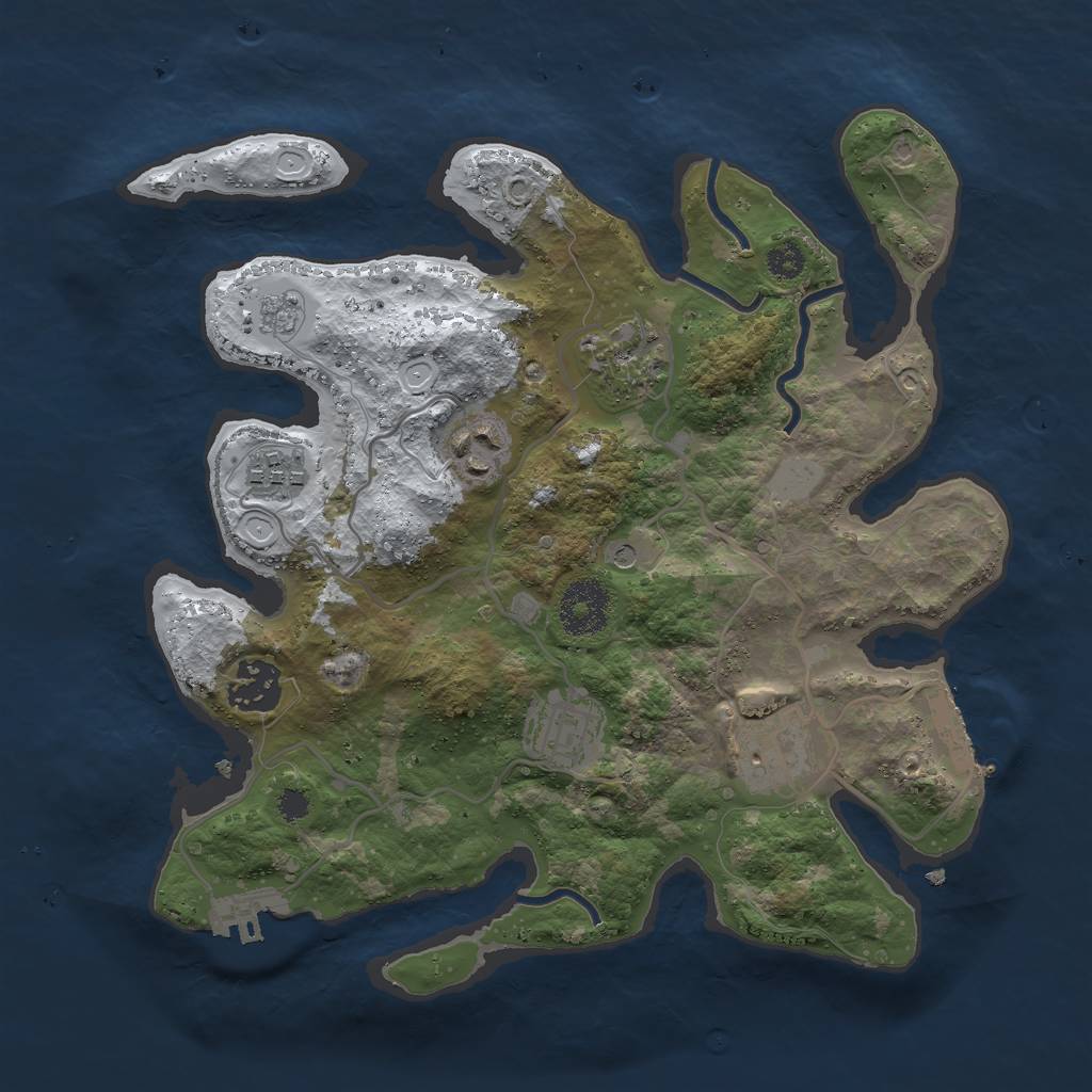 Rust Map: Procedural Map, Size: 3000, Seed: 837307195, 15 Monuments