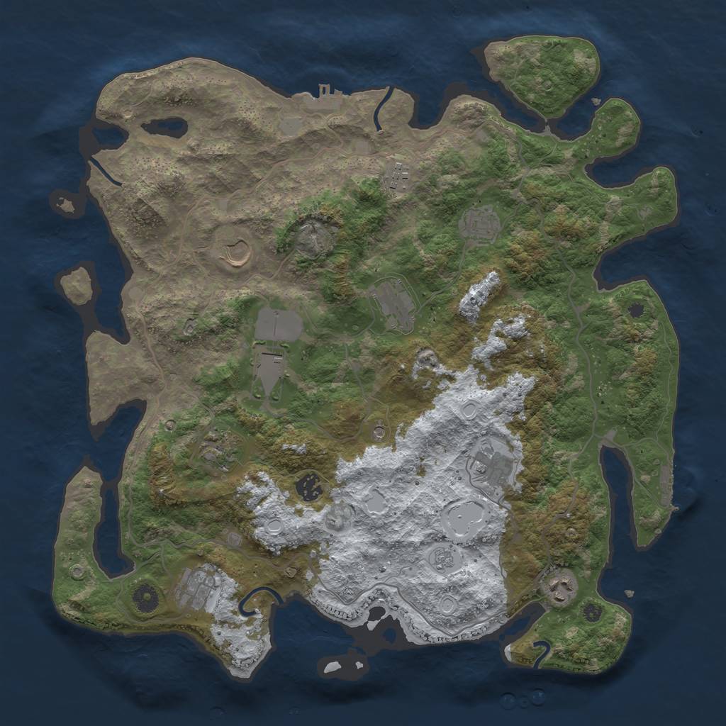 Rust Map: Procedural Map, Size: 4100, Seed: 86445, 19 Monuments