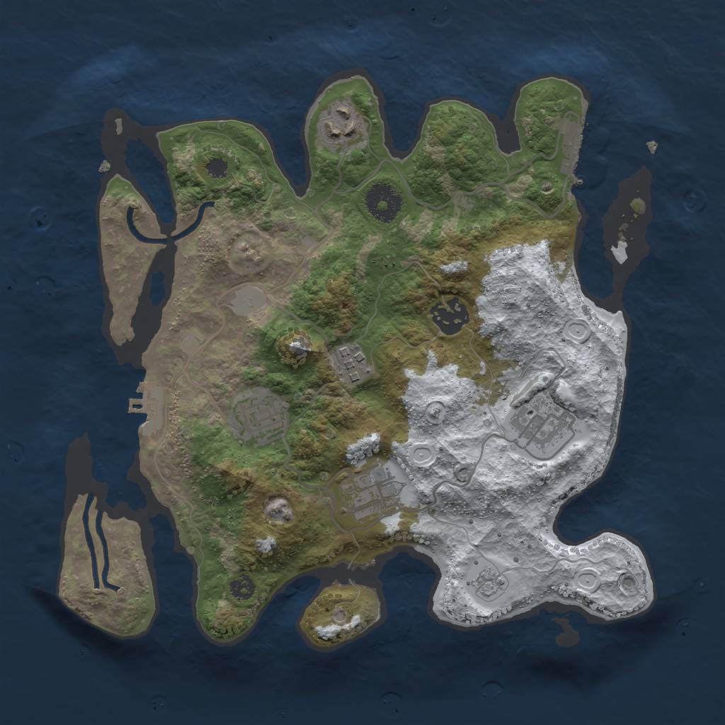 Rust Map: Procedural Map, Size: 3000, Seed: 1588009300, 14 Monuments