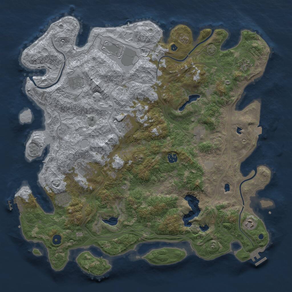 Rust Map: Procedural Map, Size: 4515, Seed: 55, 16 Monuments
