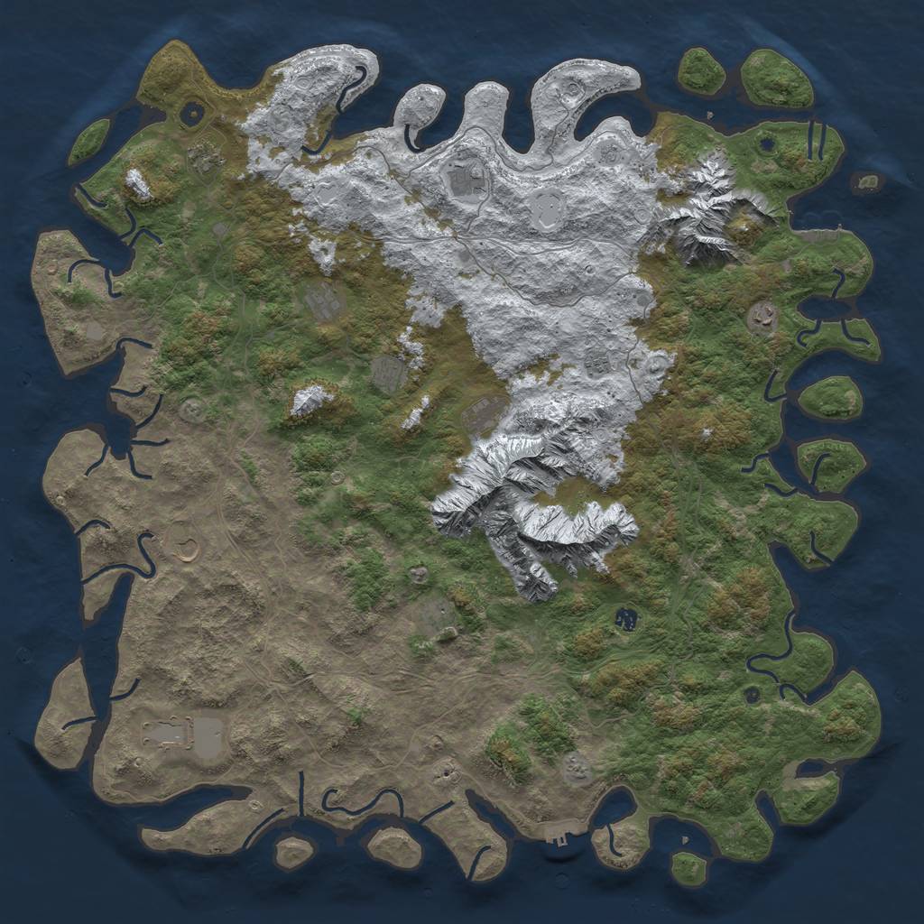 Rust Map: Procedural Map, Size: 6000, Seed: 42961058, 20 Monuments