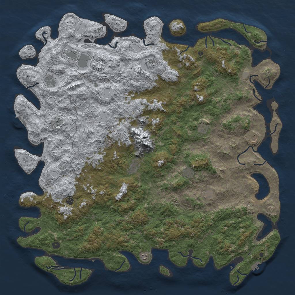 Rust Map: Procedural Map, Size: 6000, Seed: 53142819, 20 Monuments