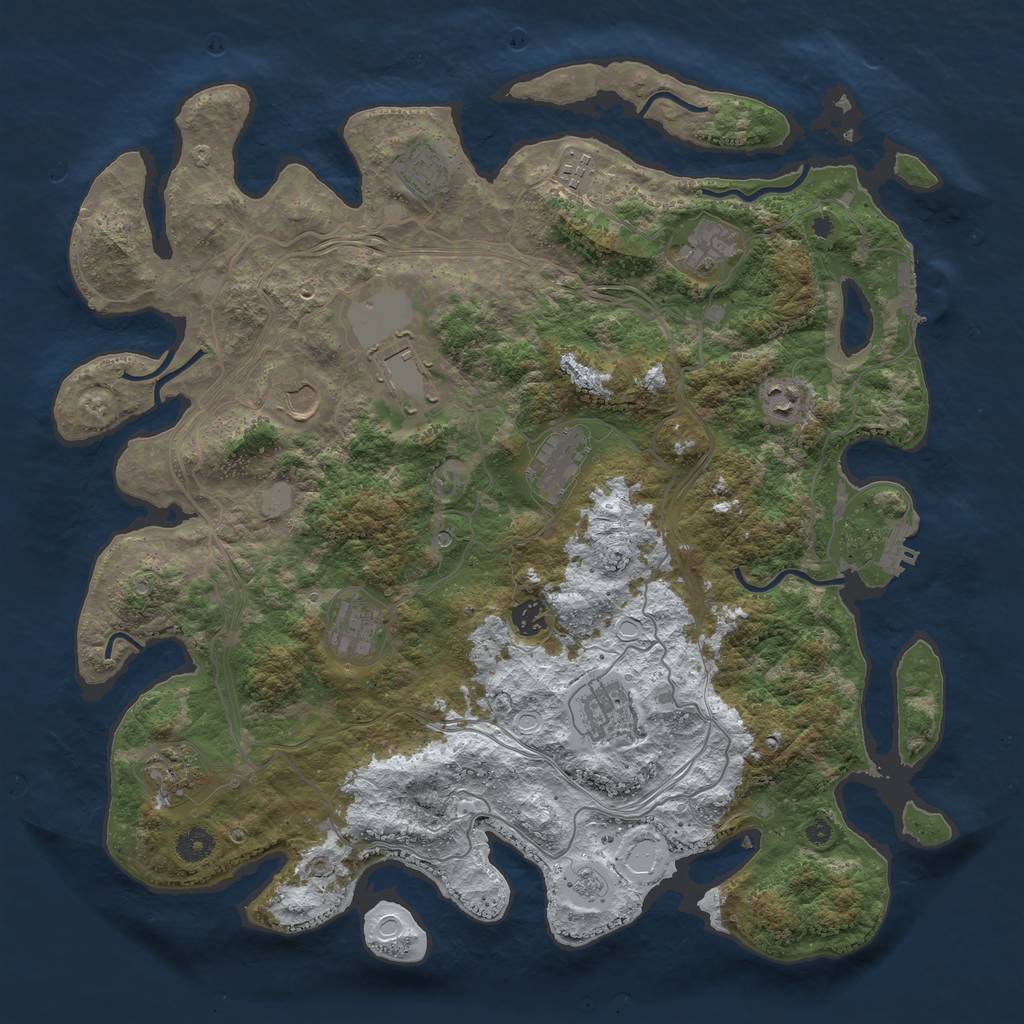 Rust Map: Procedural Map, Size: 4250, Seed: 1291052132, 20 Monuments