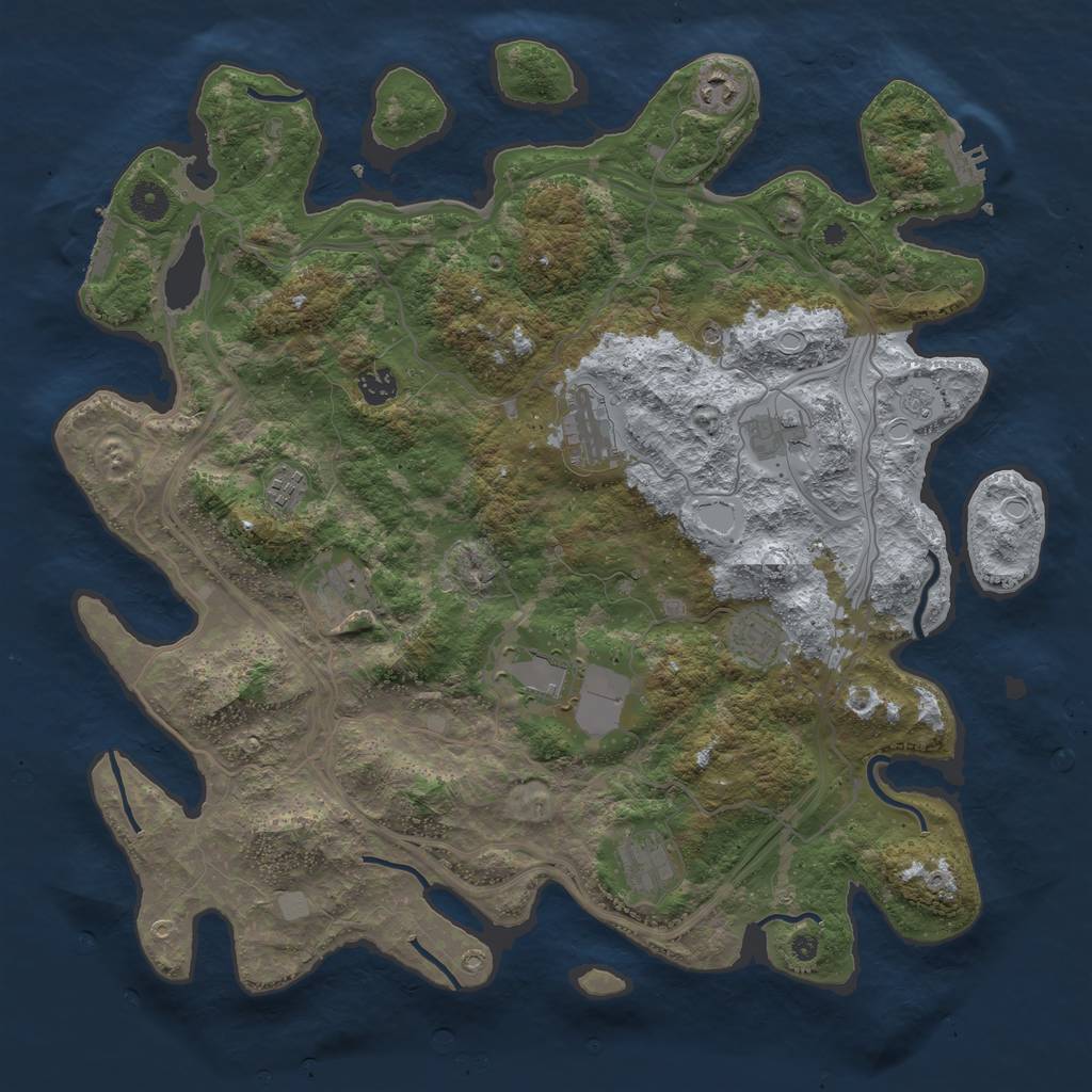 Rust Map: Procedural Map, Size: 4250, Seed: 21587, 18 Monuments