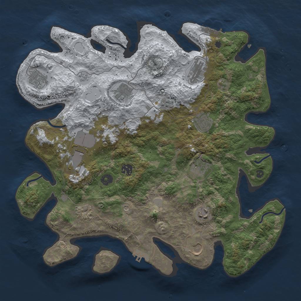 Rust Map: Procedural Map, Size: 3850, Seed: 545425482, 20 Monuments