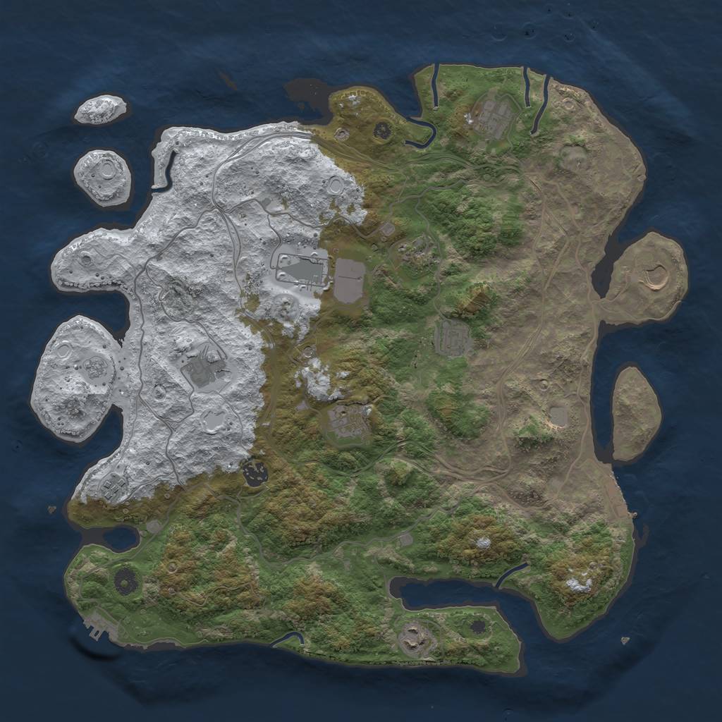 Rust Map: Procedural Map, Size: 4300, Seed: 1815213853, 19 Monuments