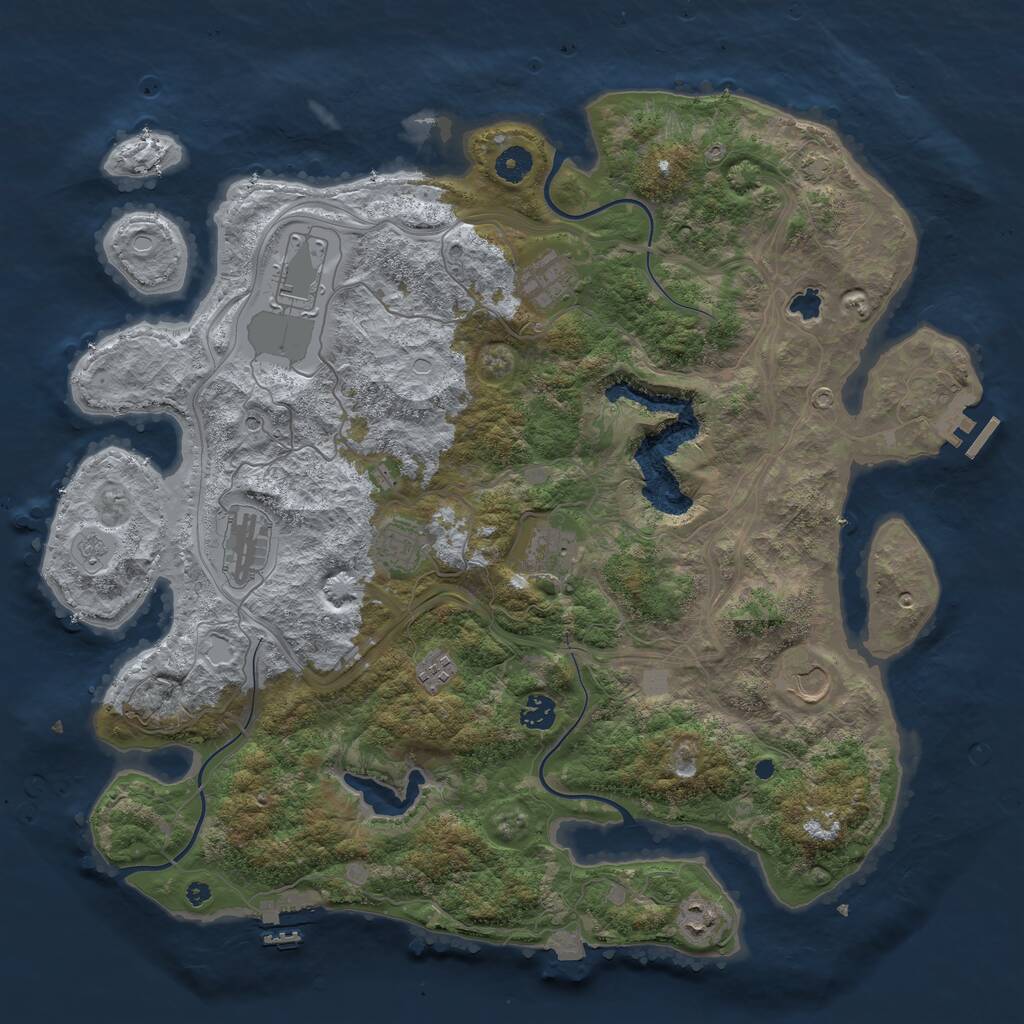 Rust Map: Procedural Map, Size: 4300, Seed: 1815213853, 15 Monuments