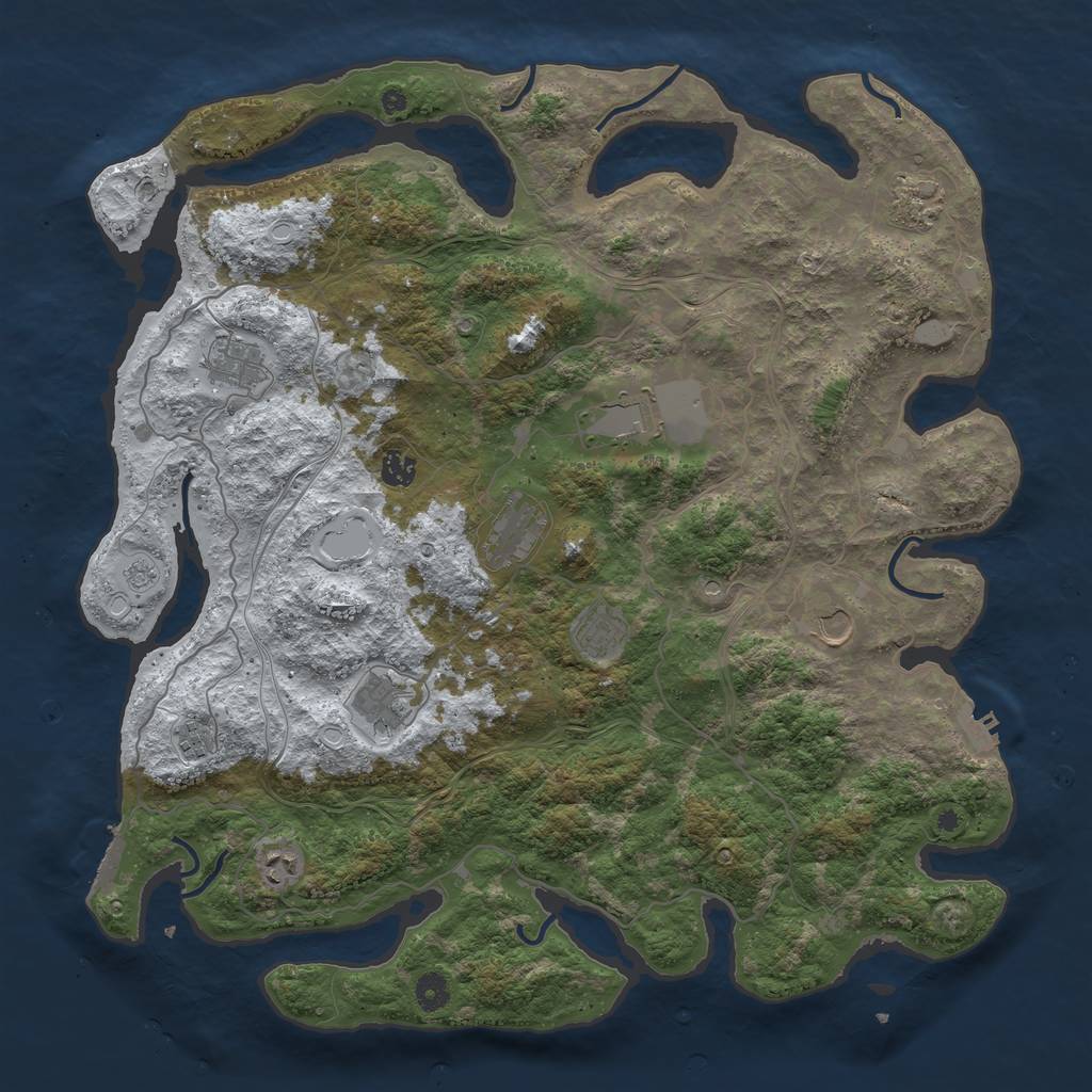 Rust Map: Procedural Map, Size: 4500, Seed: 58276381, 19 Monuments