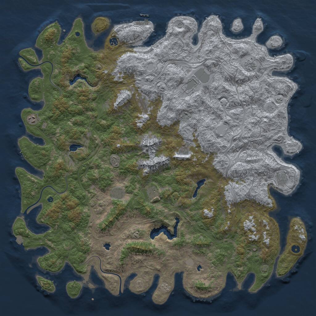 Rust Map: Procedural Map, Size: 5700, Seed: 1169968764, 15 Monuments