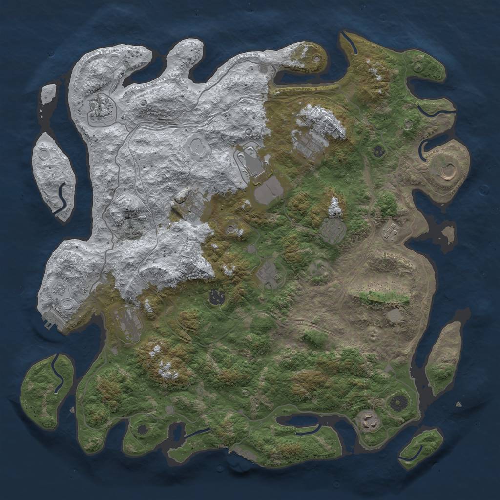 Rust Map: Procedural Map, Size: 4500, Seed: 397632581, 20 Monuments