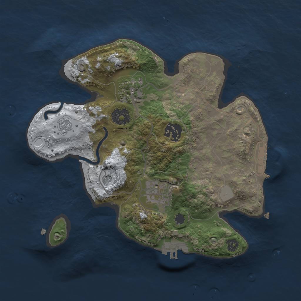 Rust Map: Procedural Map, Size: 2500, Seed: 19816470, 12 Monuments