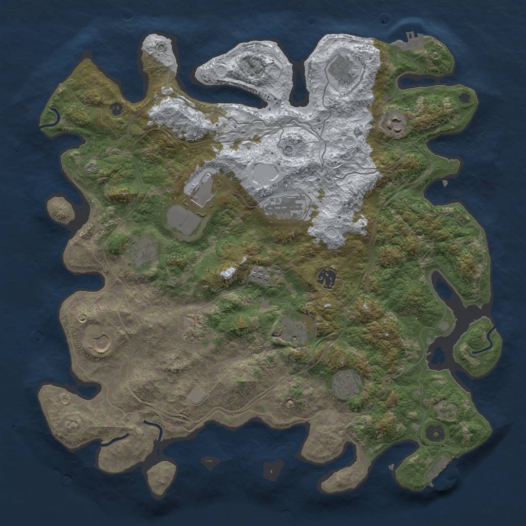 Rust Map: Procedural Map, Size: 4250, Seed: 859511643, 19 Monuments