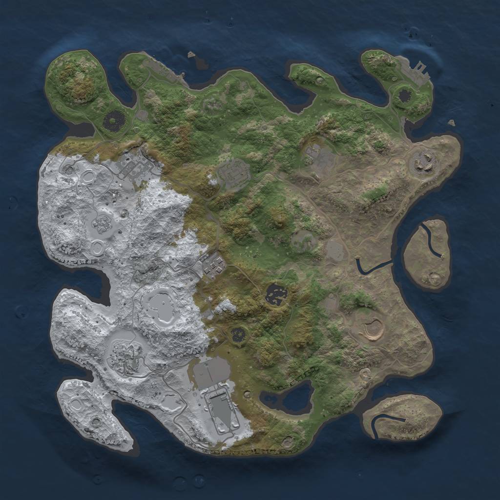 Rust Map: Procedural Map, Size: 3500, Seed: 431961692, 18 Monuments