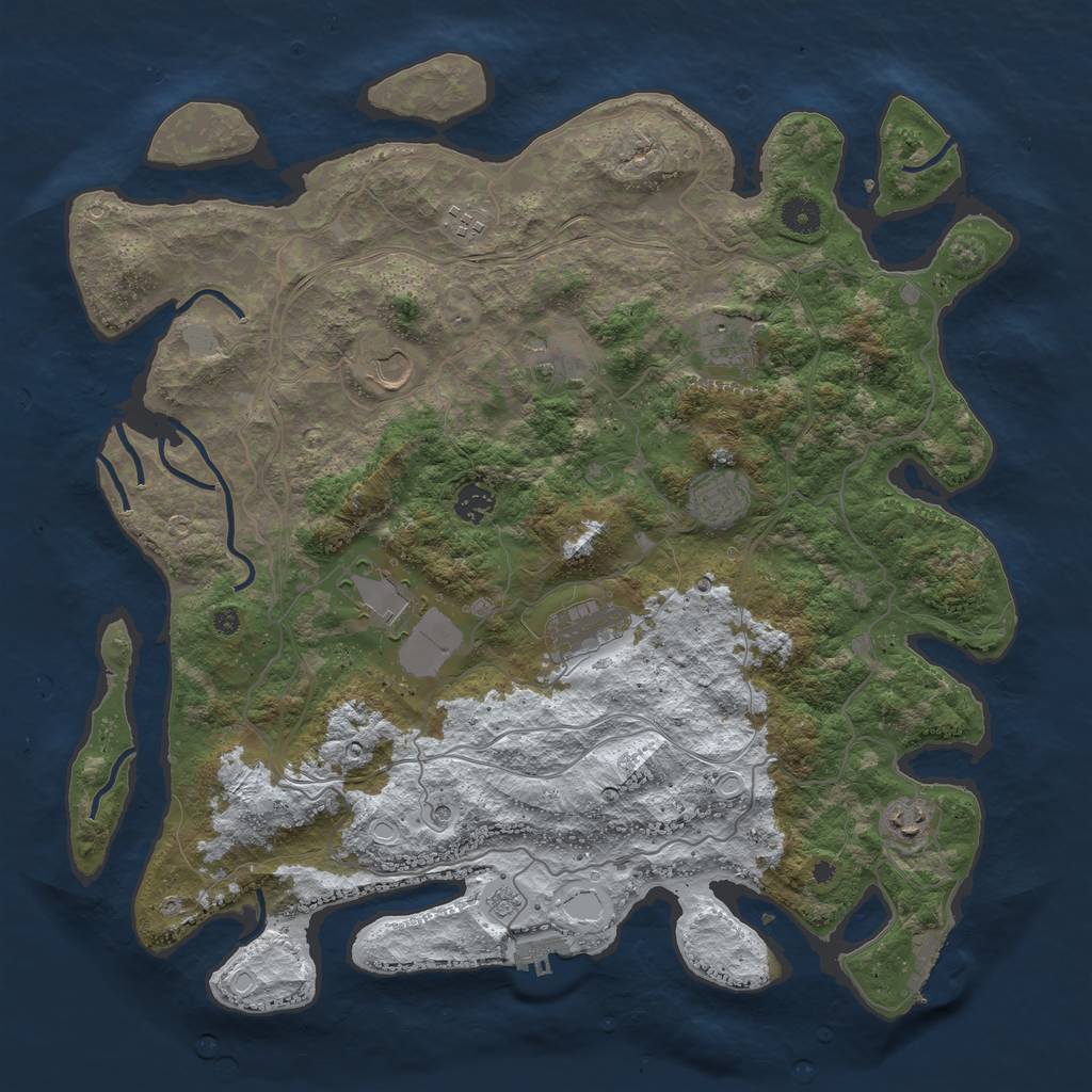 Rust Map: Procedural Map, Size: 4250, Seed: 434732668, 18 Monuments