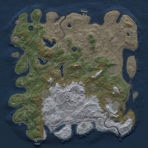Thumbnail Rust Map: Procedural Map, Size: 4500, Seed: 1778128636, 14 Monuments