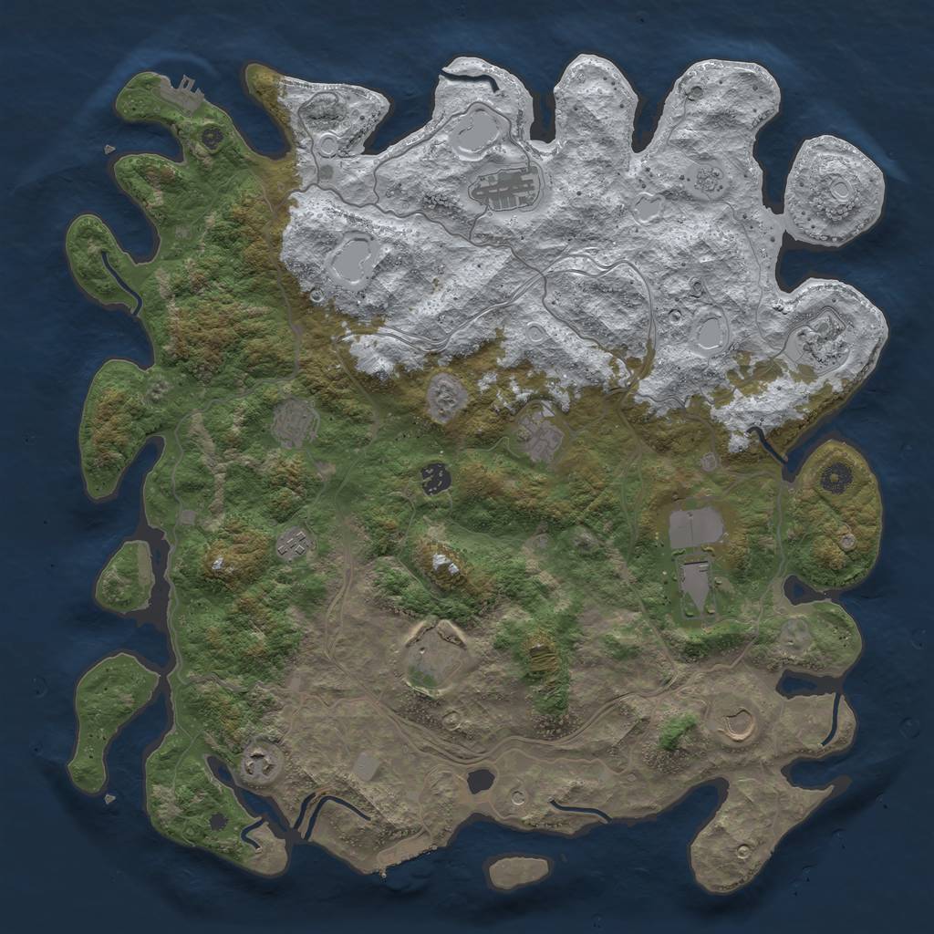 Rust Map: Procedural Map, Size: 4500, Seed: 8184813, 19 Monuments