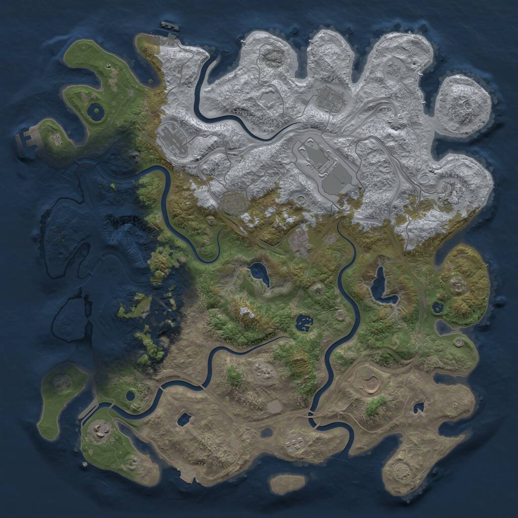 Rust Map: Procedural Map, Size: 4500, Seed: 8184813, 17 Monuments