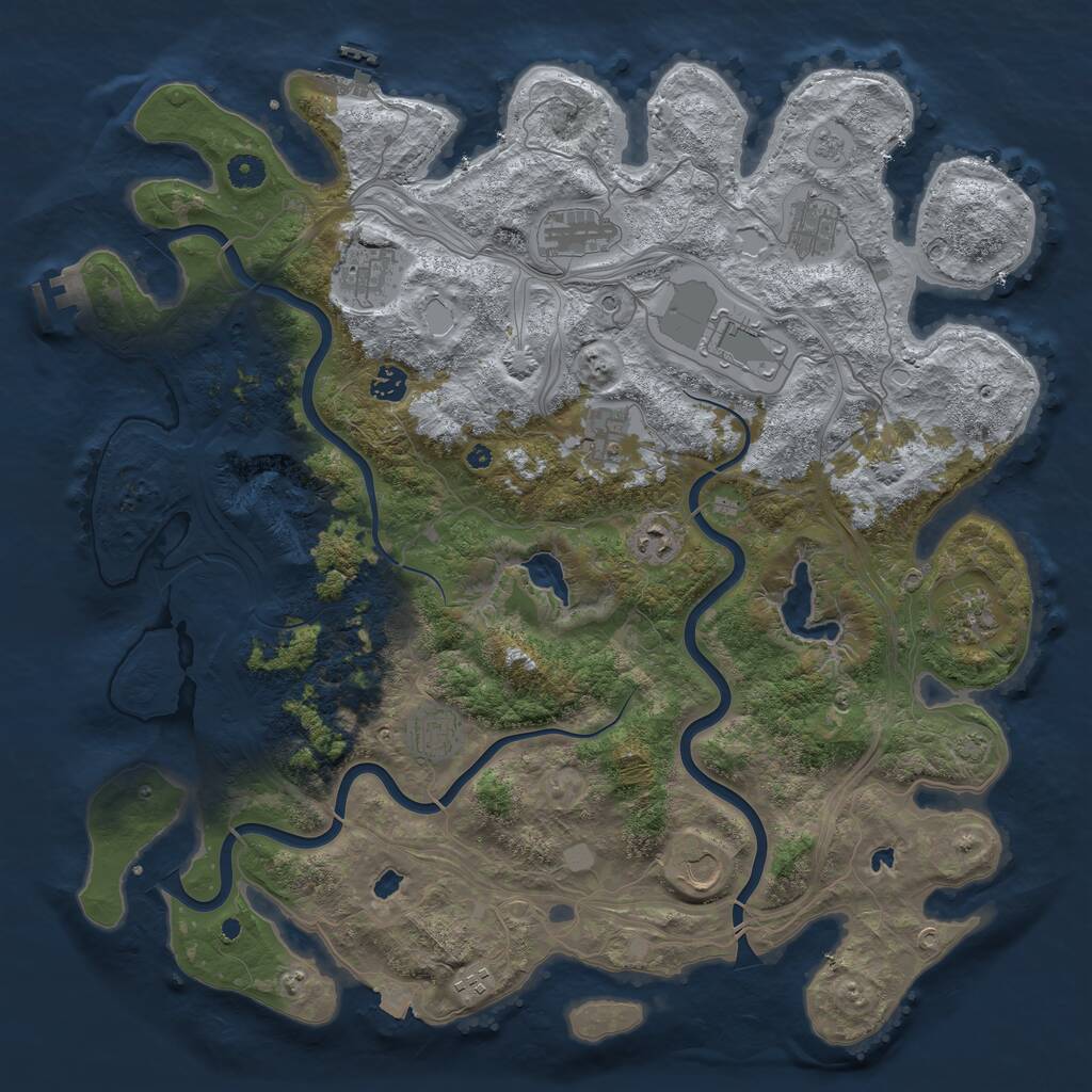 Rust Map: Procedural Map, Size: 4500, Seed: 8184813, 17 Monuments