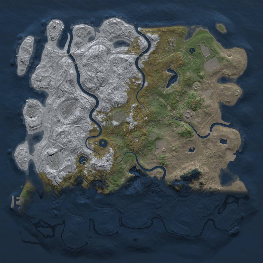 Rust Map: Procedural Map, Size: 4500, Seed: 1407754406, 15 Monuments