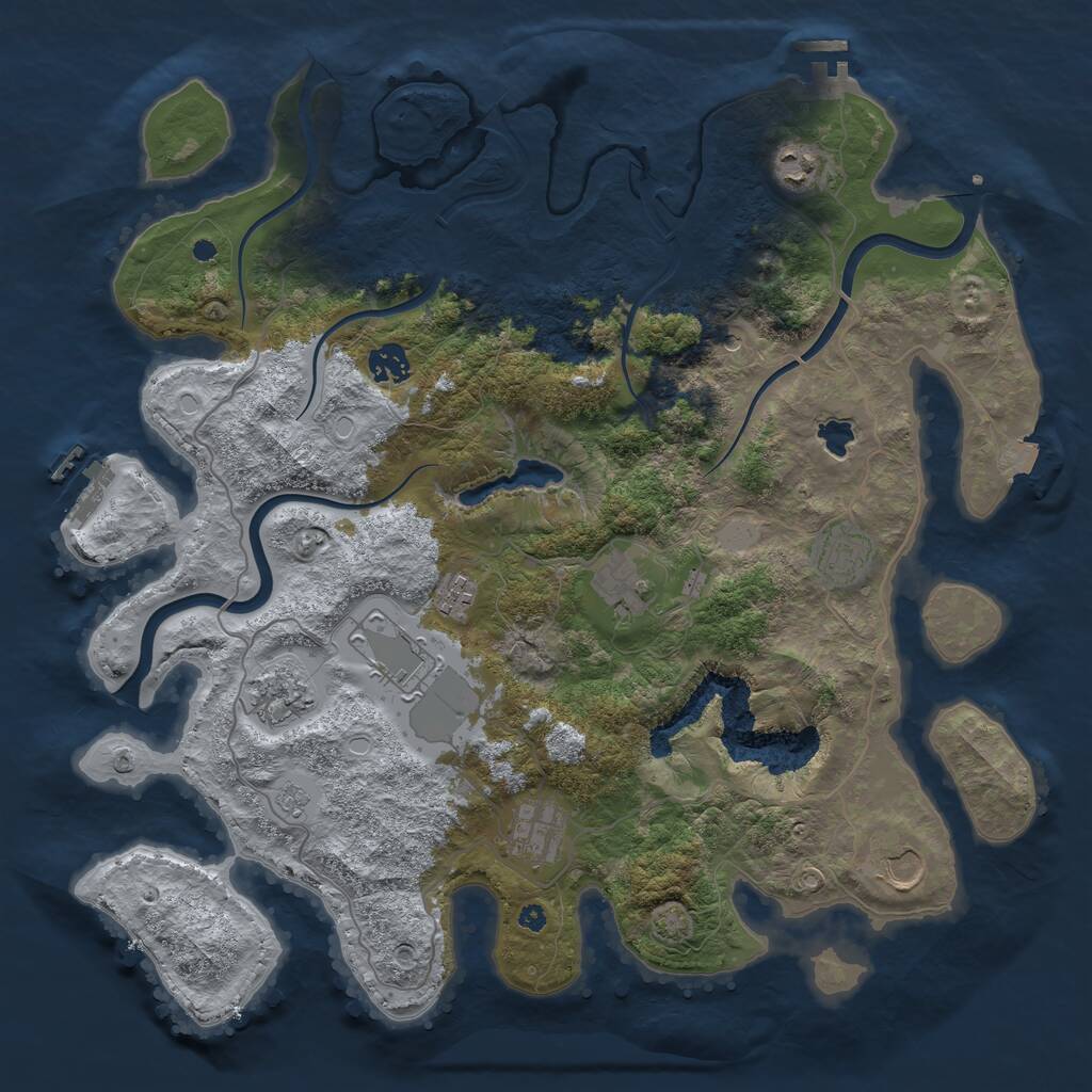 Rust Map: Procedural Map, Size: 4000, Seed: 41516, 15 Monuments