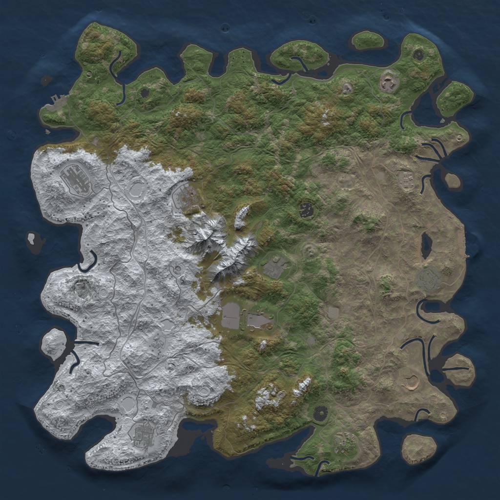 Rust Map: Procedural Map, Size: 5000, Seed: 492114184, 20 Monuments