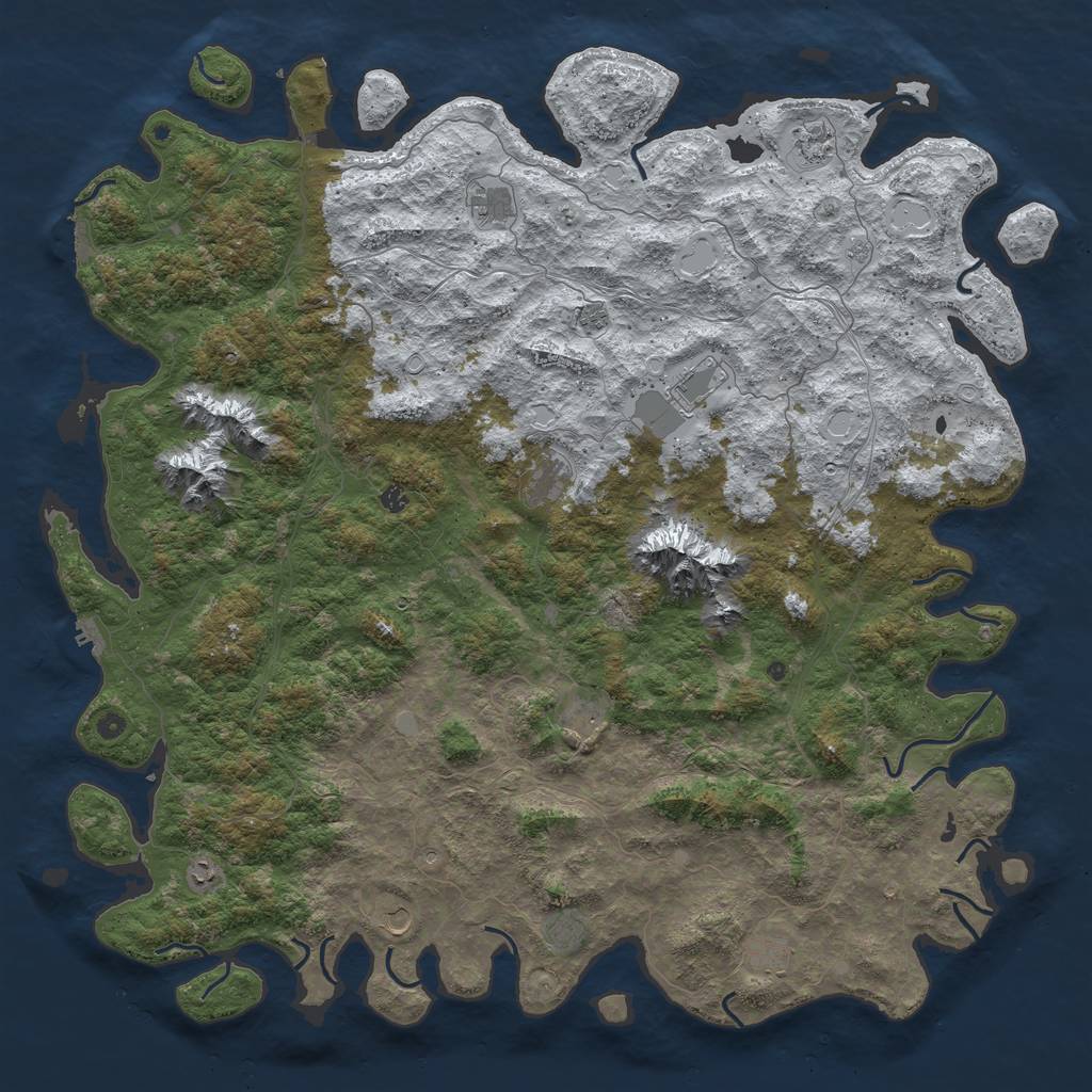 Rust Map: Procedural Map, Size: 6000, Seed: 1478830723, 20 Monuments