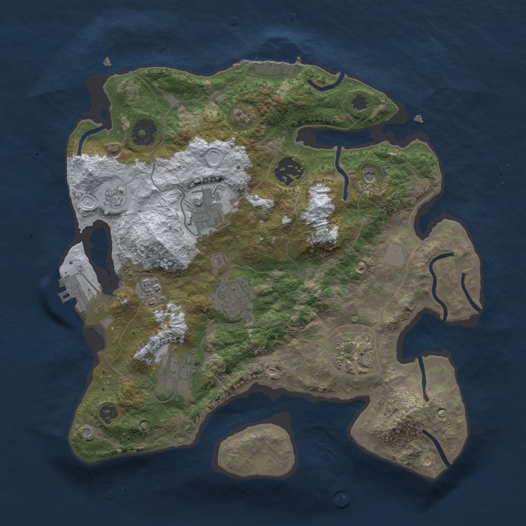 Rust Map: Procedural Map, Size: 3000, Seed: 582701545, 15 Monuments