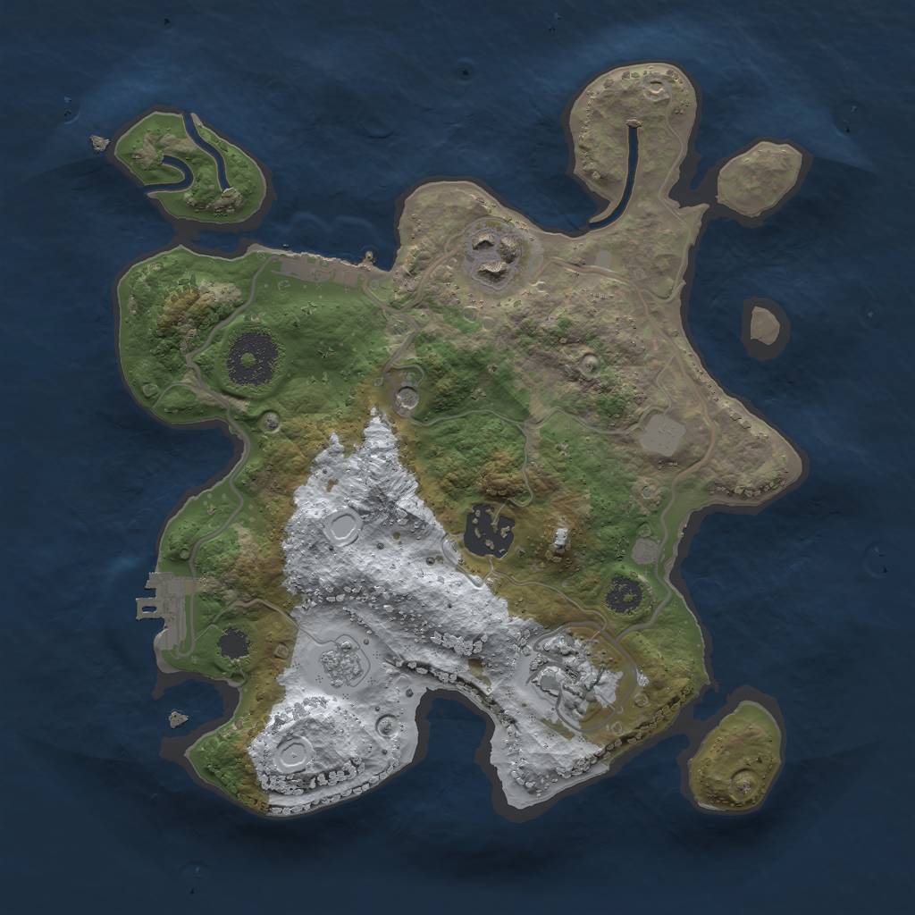 Rust Map: Procedural Map, Size: 2600, Seed: 4444, 12 Monuments