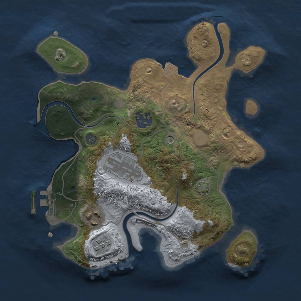 Rust Map: Procedural Map, Size: 2600, Seed: 4444, 8 Monuments