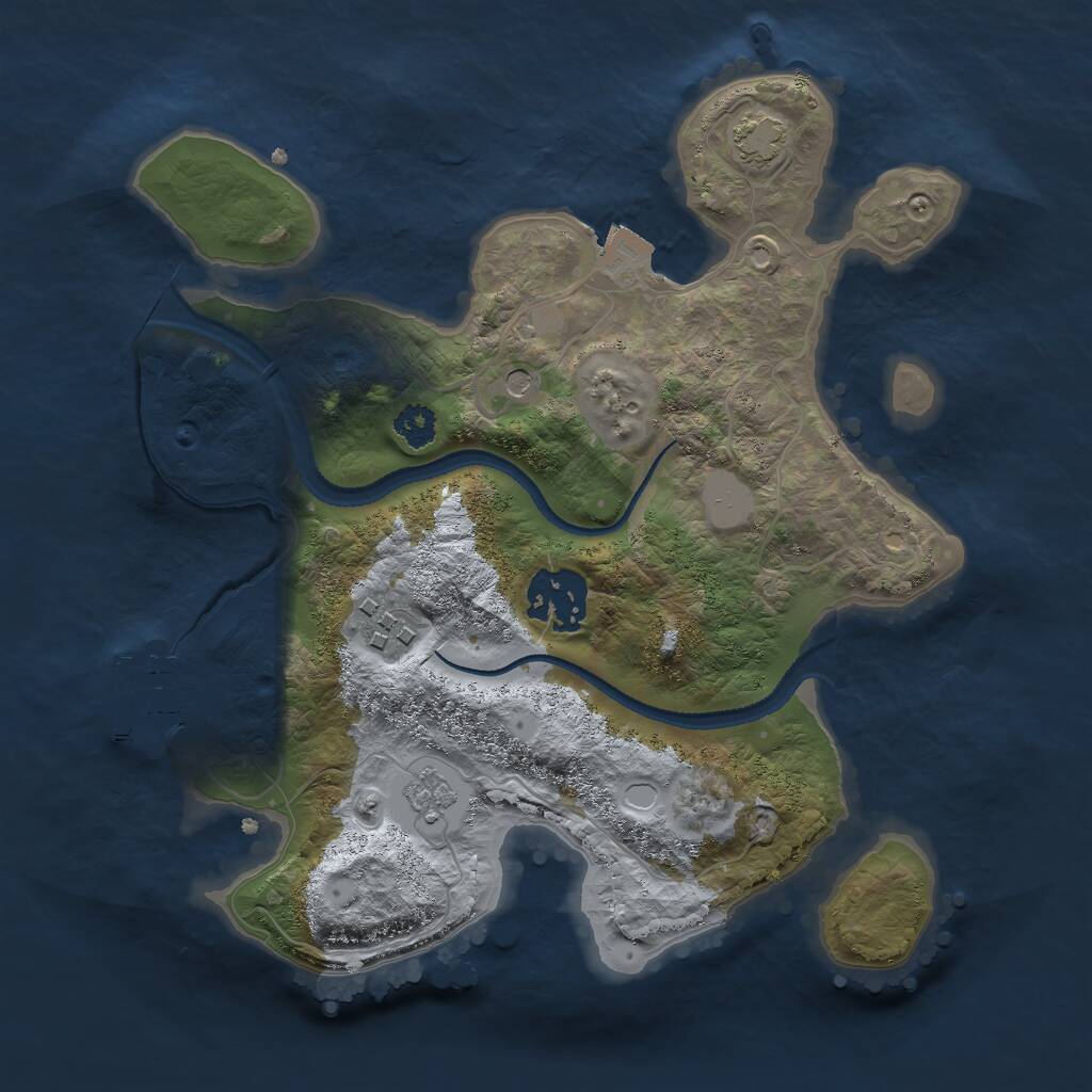 Rust Map: Procedural Map, Size: 2600, Seed: 4444, 7 Monuments