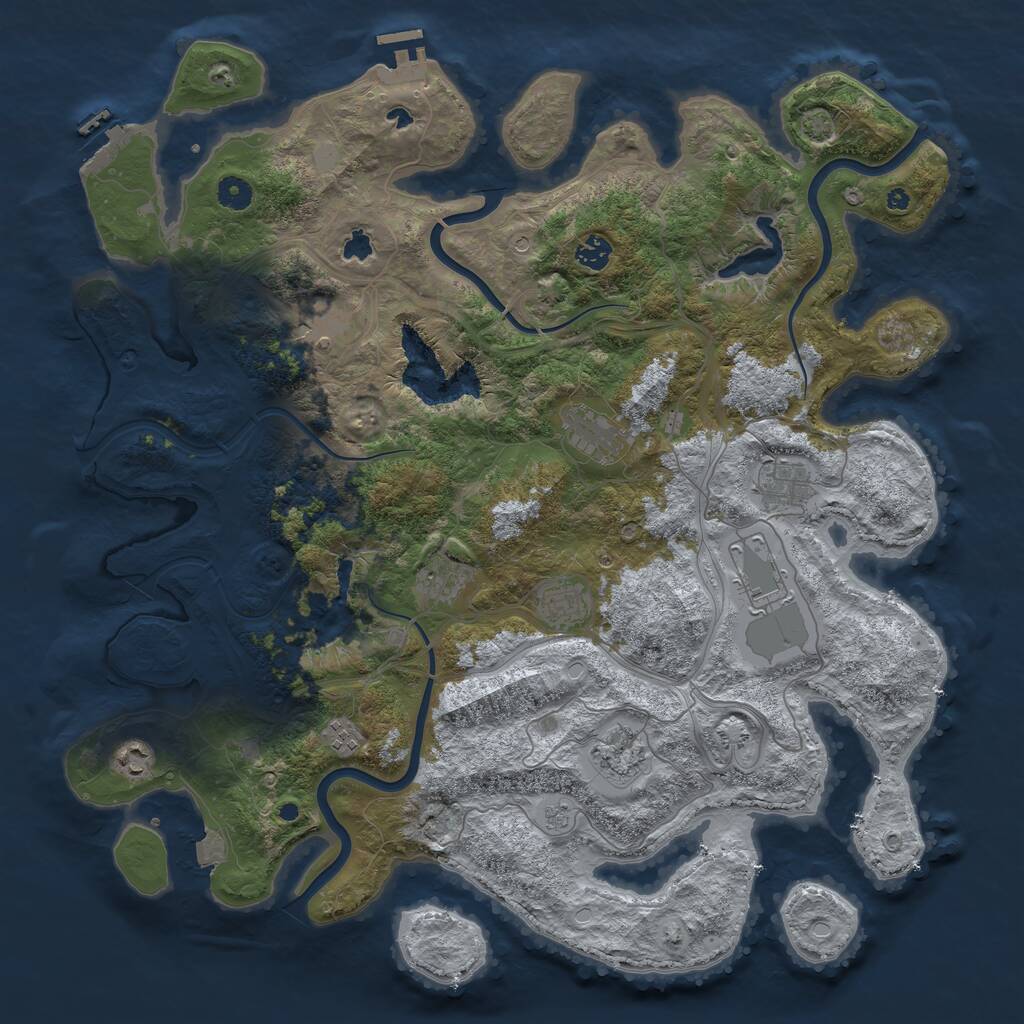 Rust Map: Procedural Map, Size: 4500, Seed: 707874900, 16 Monuments