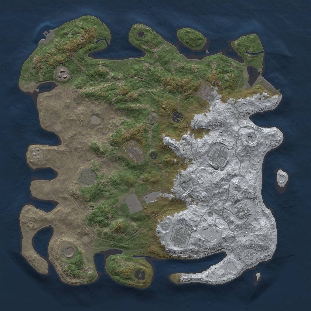 Rust Map: Procedural Map, Size: 4250, Seed: 3427327, 20 Monuments