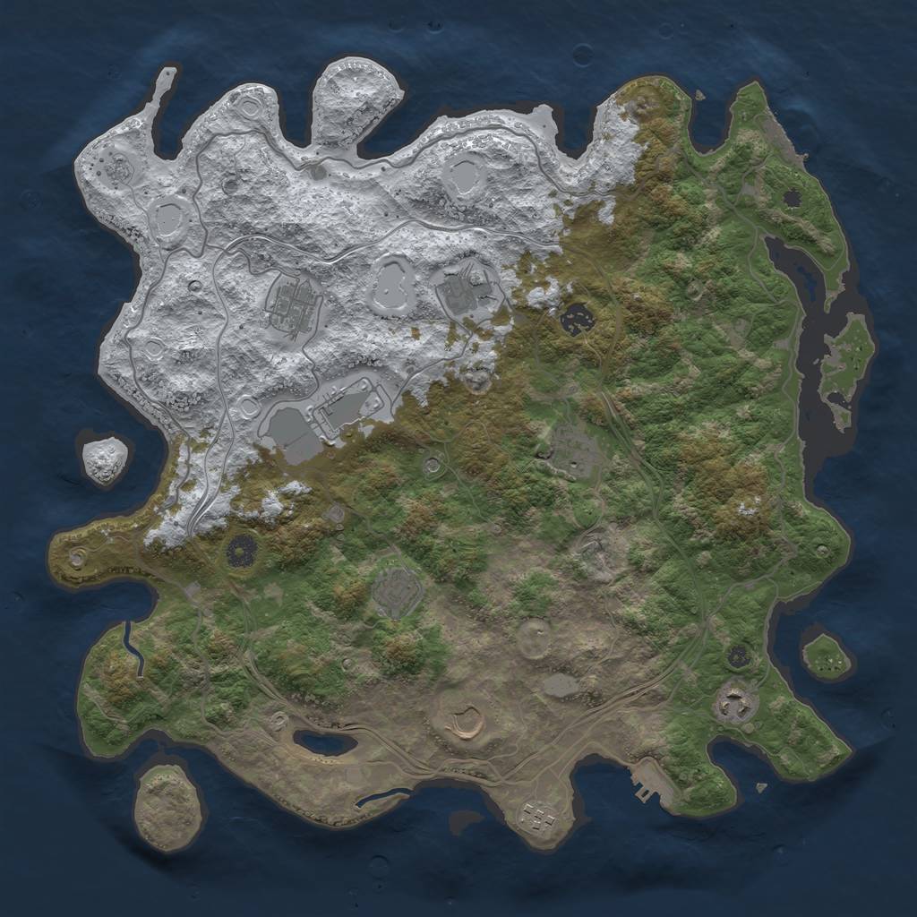 Rust Map: Procedural Map, Size: 4250, Seed: 10469, 18 Monuments