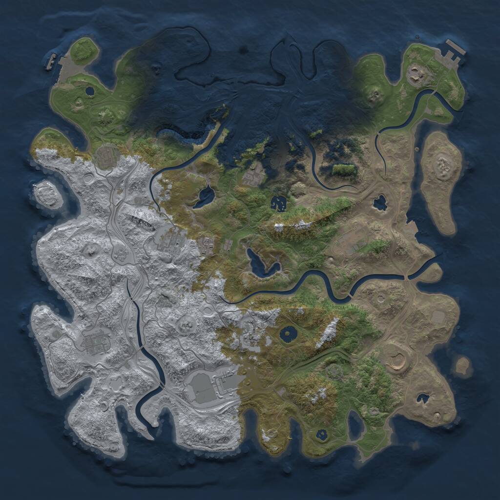 Rust Map: Procedural Map, Size: 4500, Seed: 1333, 17 Monuments