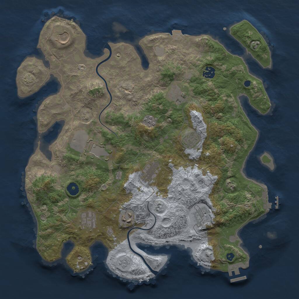 Rust Map: Procedural Map, Size: 3700, Seed: 15770, 16 Monuments